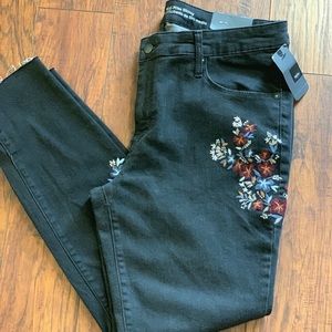 Mossimo Denim Mid-Rise Skinny Jeans 14 R 32 Black